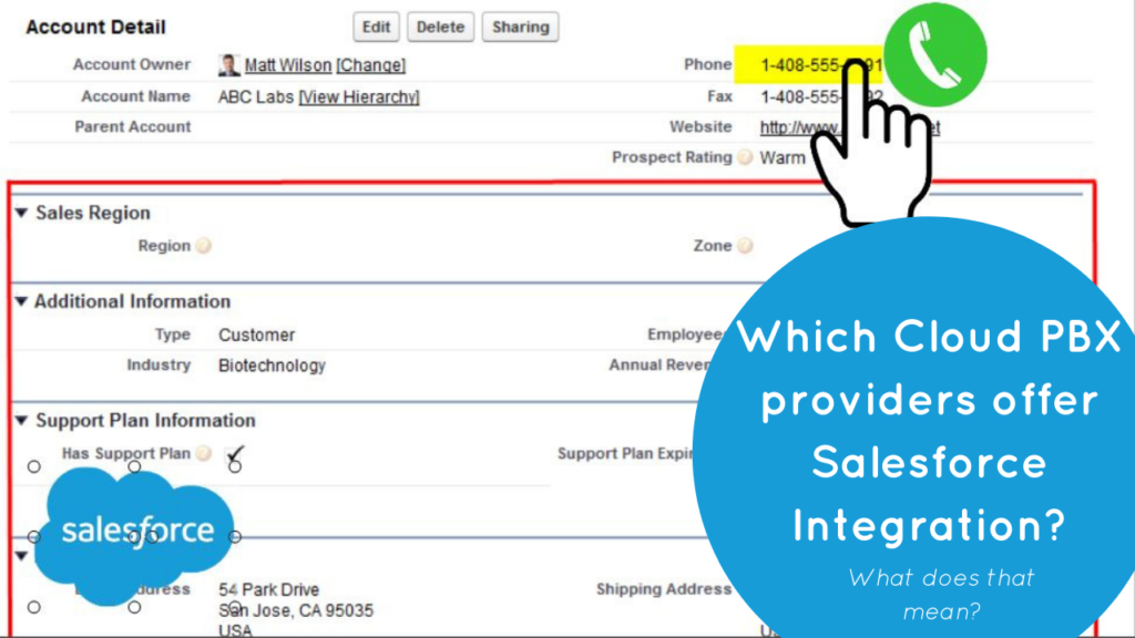 Which Cloud PBX providers offer Salesforce Integration